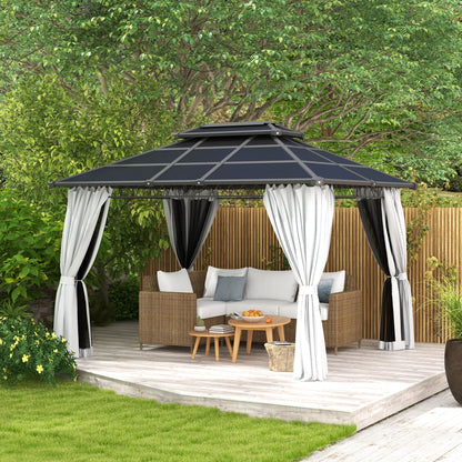 10' x 12' Outdoor Hardtop Gazebo, Steel Frame, Grey Gazebos at Gallery Canada