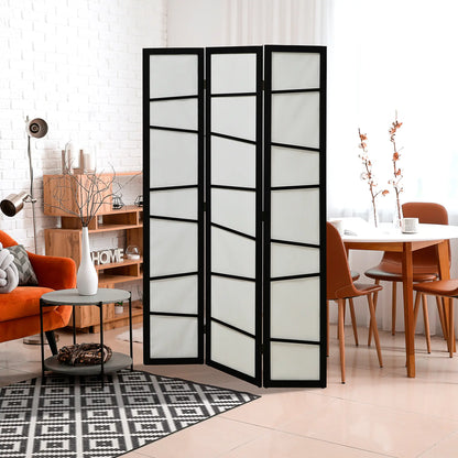 5.6ft Folding Room Divider, 3 Panel Wood Frame, White Room Dividers at Gallery Canada