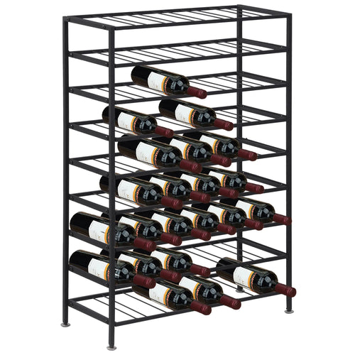 9-Tier Metal Wine Rack, 54 Bottles, Freestanding, Black