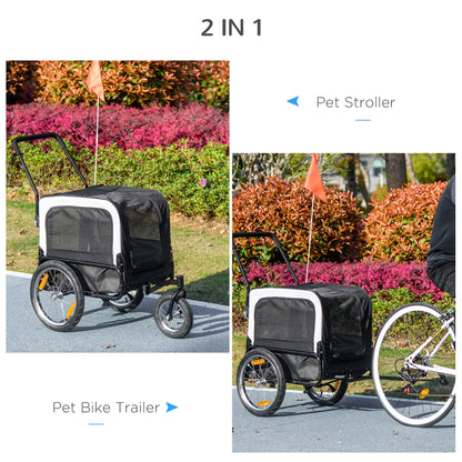 Dog Bike Trailer And Stroller, Safety Leash, Hitch, Flag, Reflectors, Cushion, Grey Dog Bike Trailers & Strollers at Gallery Canada