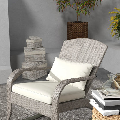 Adirondack Chair, Outdoor Wicker Rocking Chair, Cream White Patio Chairs at Gallery Canada