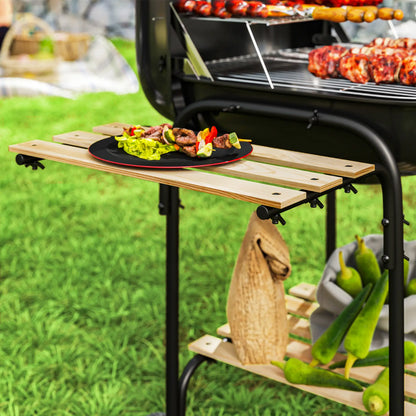 Charcoal BBQ Grill, 1840 cm² Cooking Area, 3 Shelves, Adjustable Vent, Black Charcoal BBQ Grils at Gallery Canada