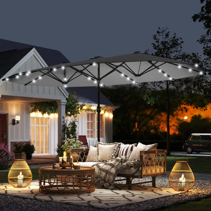 173" Double-Sided Sun Umbrella, Garden Parasol, Outdoor Sun Shade, Dark Green Double-sided Umbrellas at Gallery Canada