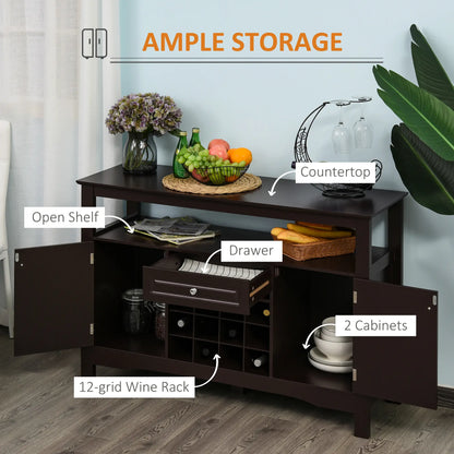 Modern Kitchen Buffet Cabinet, Drawer, 12-Bottle Wine Rack, Espresso Bar Cabinets at Gallery Canada