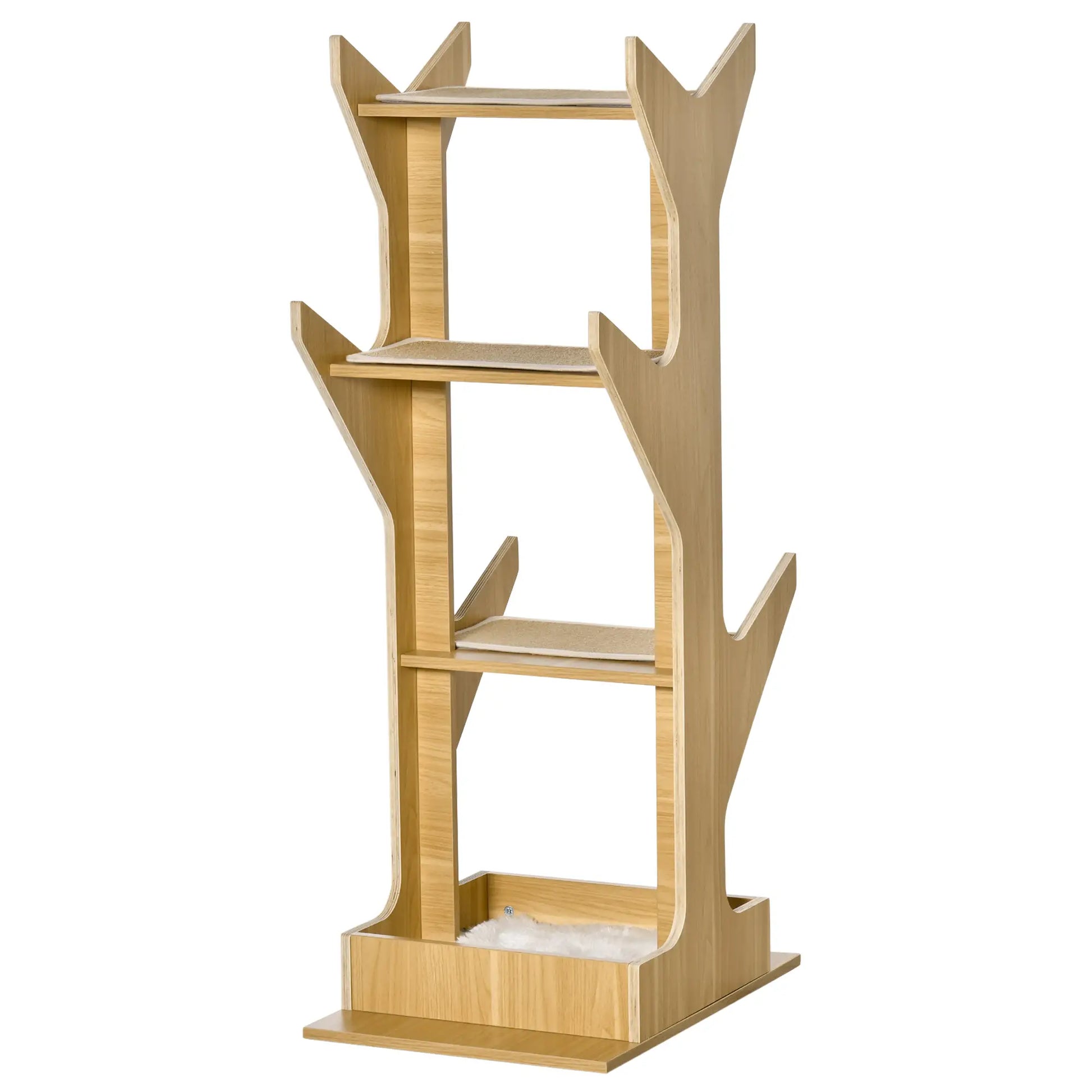 4-Level Cat Tree with Resting House, Activity Center, Oak Cat Towers at Gallery Canada