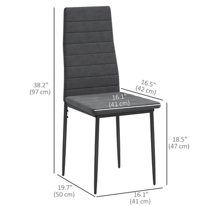 Modern Dining Chairs, Set of 4, High Back Upholstery, Metal Legs, Grey Dining Chairs at Gallery Canada