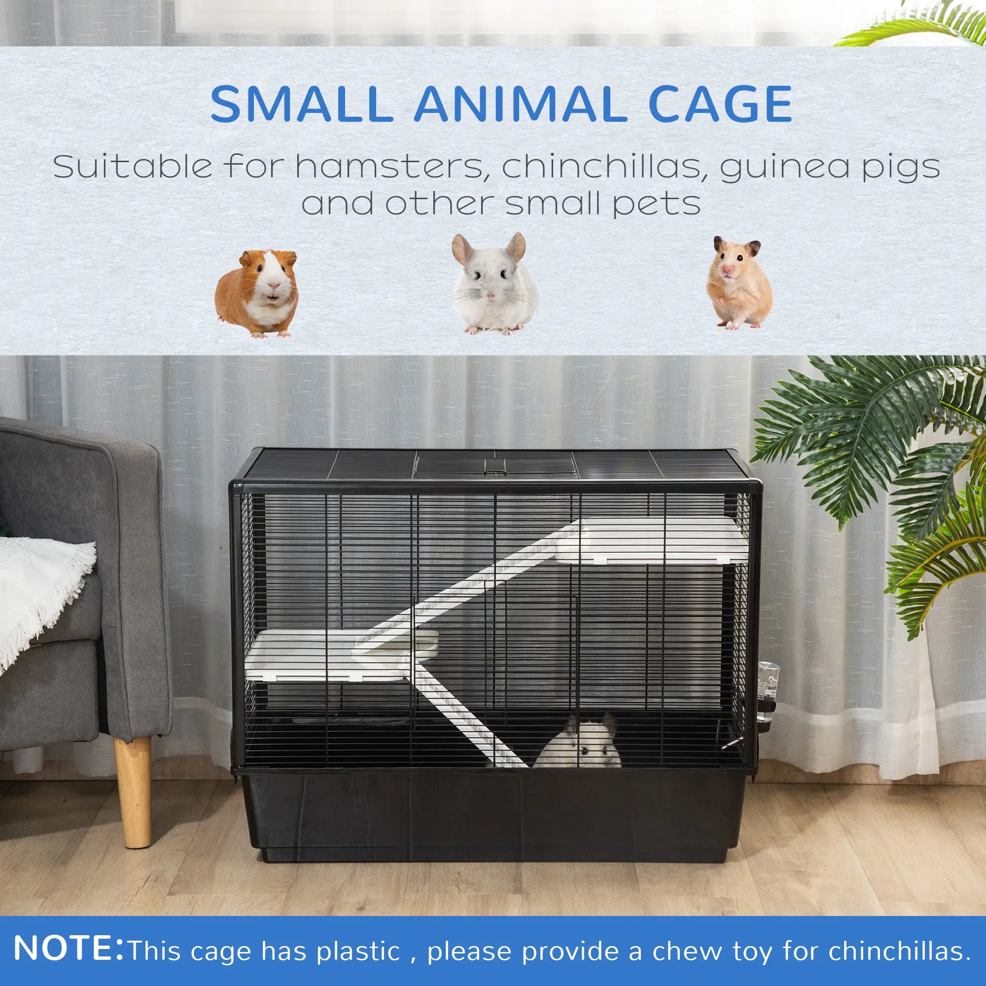 3-Tier Hamster Cage, Guinea Pig House, 31.5