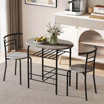 31.5" Dining Table Set of 3 with Chairs and Shelf Dining Table Sets at Gallery Canada