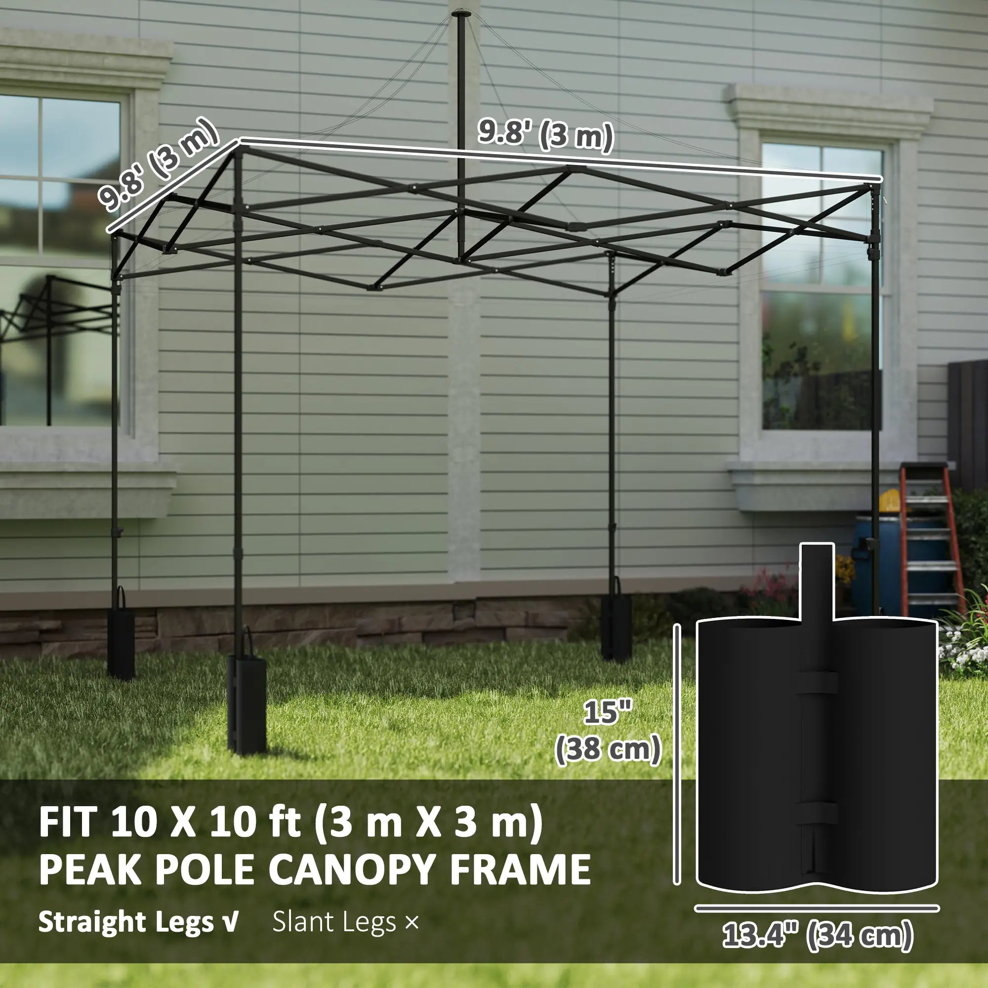 10' x 10' Replacement Canopy Top, Pop Up Tent, UPF50+, White Gazebo Canopy Replacement at Gallery Canada