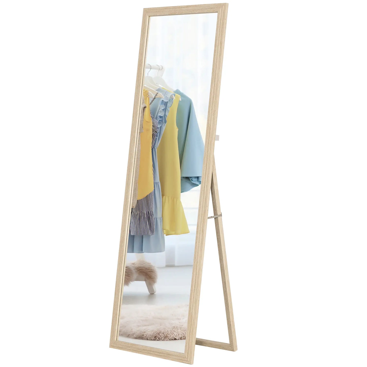 64" x 21" Full Length Mirror, Standing, Wall Mounted, Leaning, Bedroom, Living Room, Beige Full Length Mirrors Beige at Gallery Canada