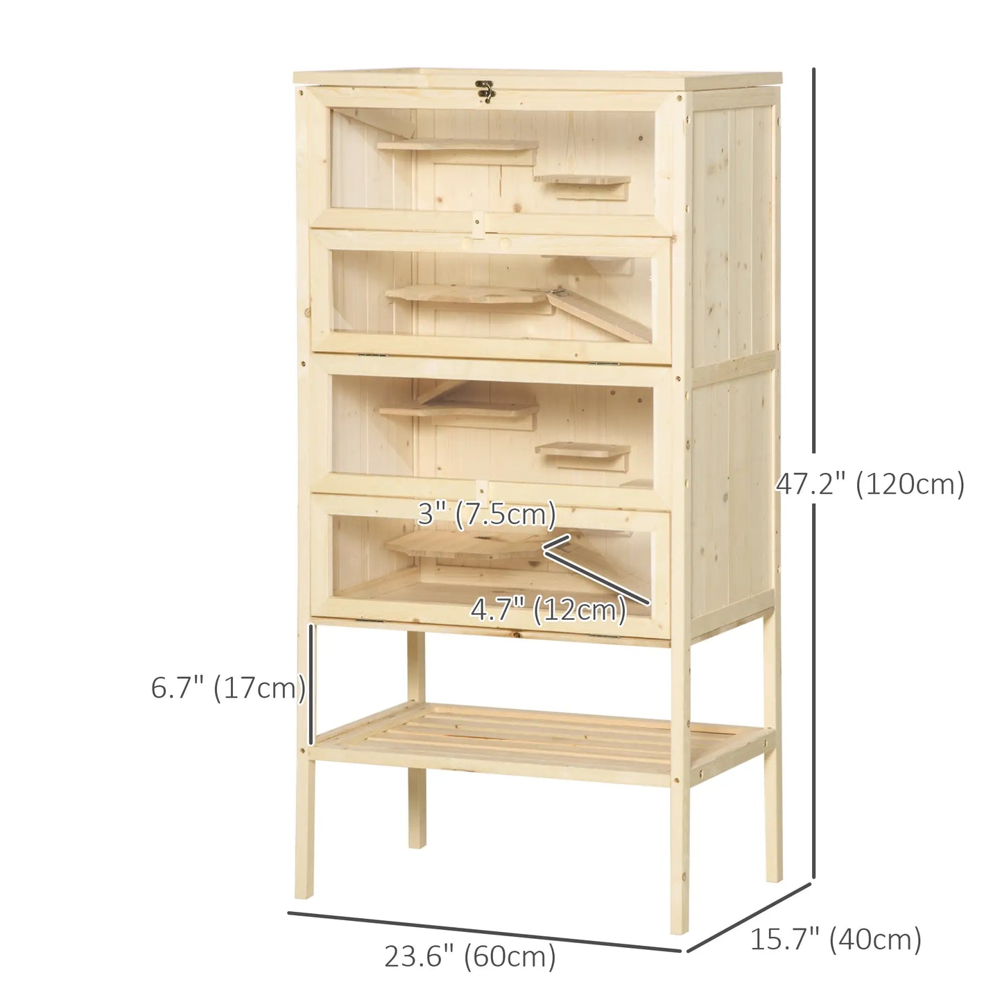 5 Tier Fir Wood Hamster Cage, Small Animals Play House, Exercise Center Hamster Cages at Gallery Canada
