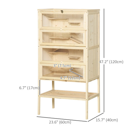 5 Tier Fir Wood Hamster Cage, Small Animals Play House, Exercise Center Hamster Cages at Gallery Canada