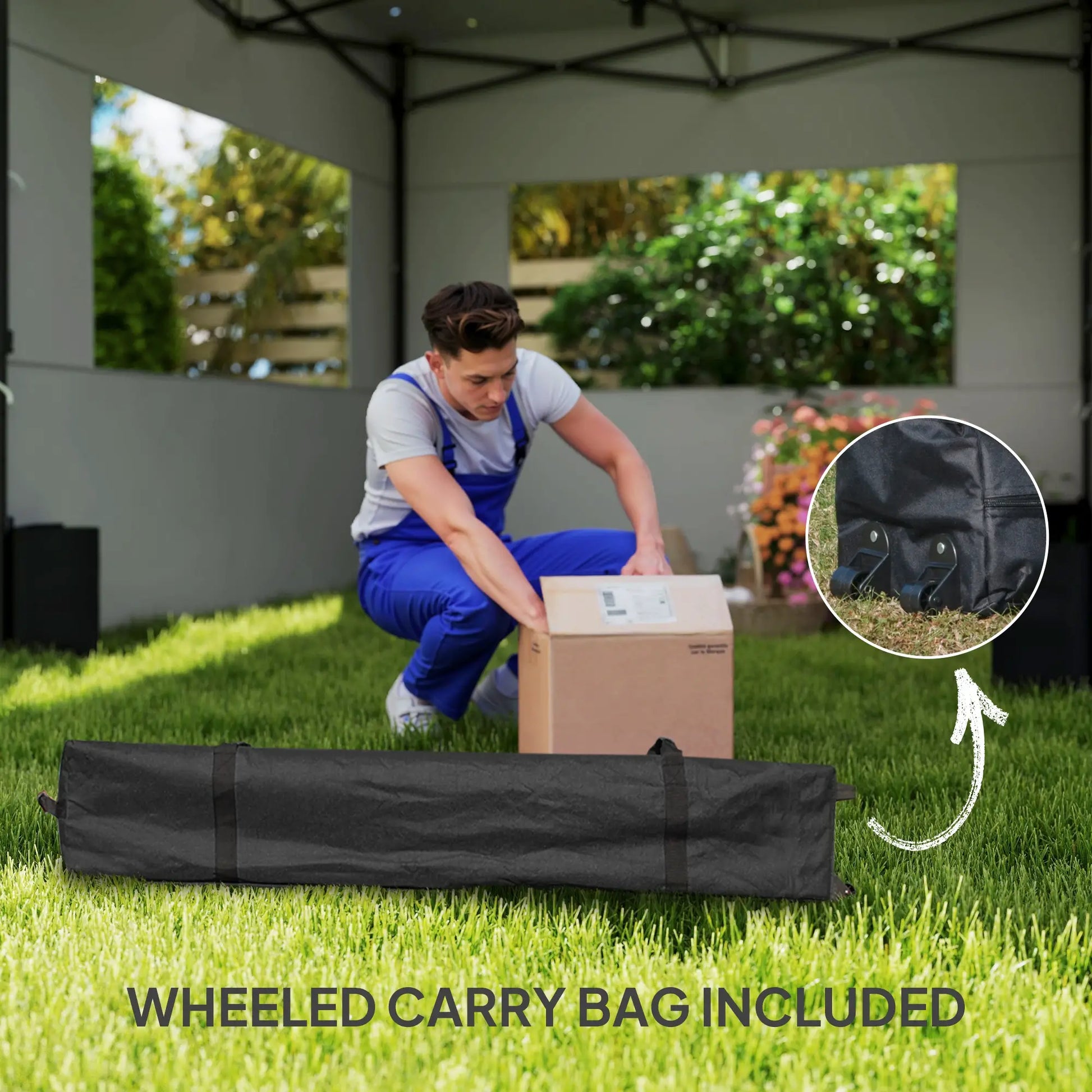 10' x 10' Pop Up Canopy Tent, Sidewalls, Adjustable Height, Wheeled Bag Pop Up Canopies at Gallery Canada