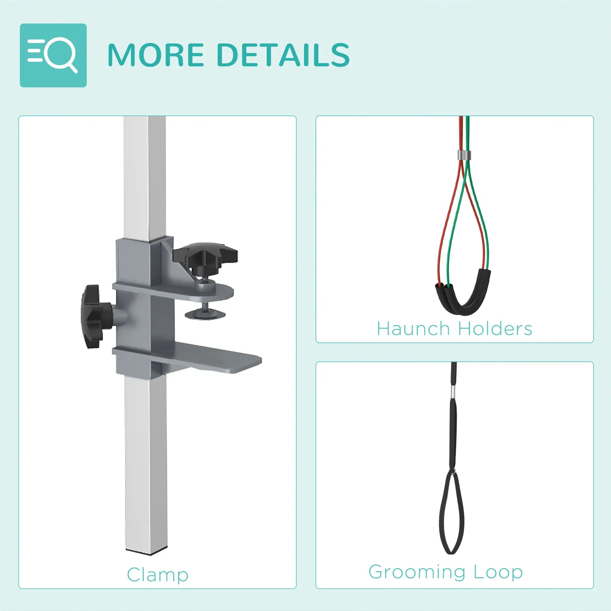 Adjustable Pet Grooming Arm With Clamp, Haunch Holders, Grooming Loop, Sliver Dog Grooming Tables at Gallery Canada