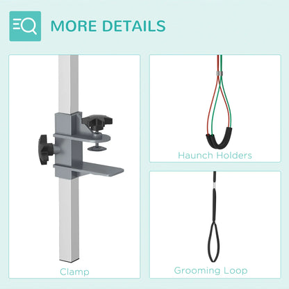 Adjustable Pet Grooming Arm With Clamp, Haunch Holders, Grooming Loop, Sliver Dog Grooming Tables at Gallery Canada