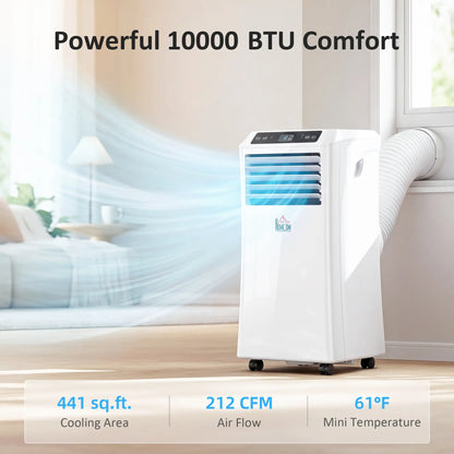 10,000BTU Portable Air Conditioner, Dehumidifier, 2 Speed Fans, 24H Timer, White Air Conditioner at Gallery Canada