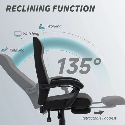 High Back Swivel Recliner Chair, Adjustable Height, Footrest, Armrest, Black Office Chairs at Gallery Canada