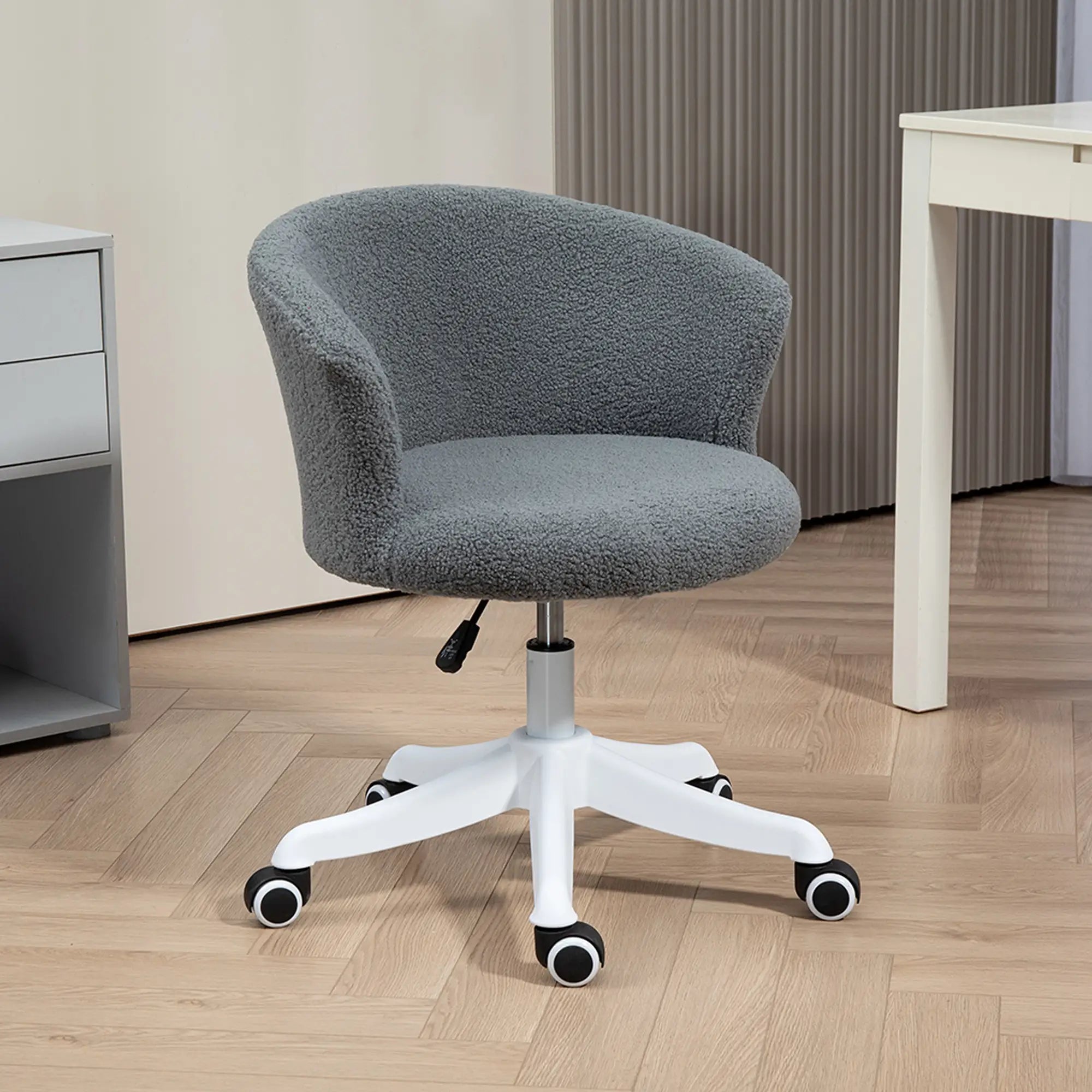 Armless Office Chair, Adjustable Height, Swivel Wheels, Mid Back, Grey Office Chairs at Gallery Canada