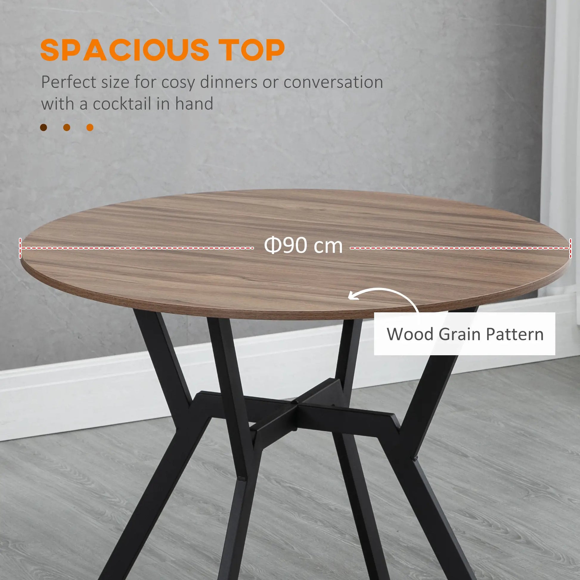 35" Round Dining Table, Modern Steel Frame, Brown Bar Tables & Dining Tables at Gallery Canada