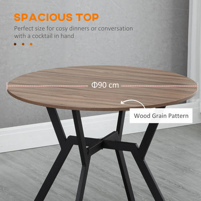35" Round Dining Table, Modern Steel Frame, Brown Bar Tables & Dining Tables at Gallery Canada