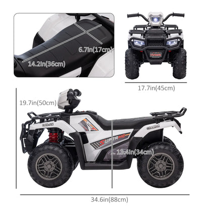 12V Kids ATV Quad, 4 Wheeler, Battery Powered, Ages 37-60 Months, White Electric Toy Cars at Gallery Canada