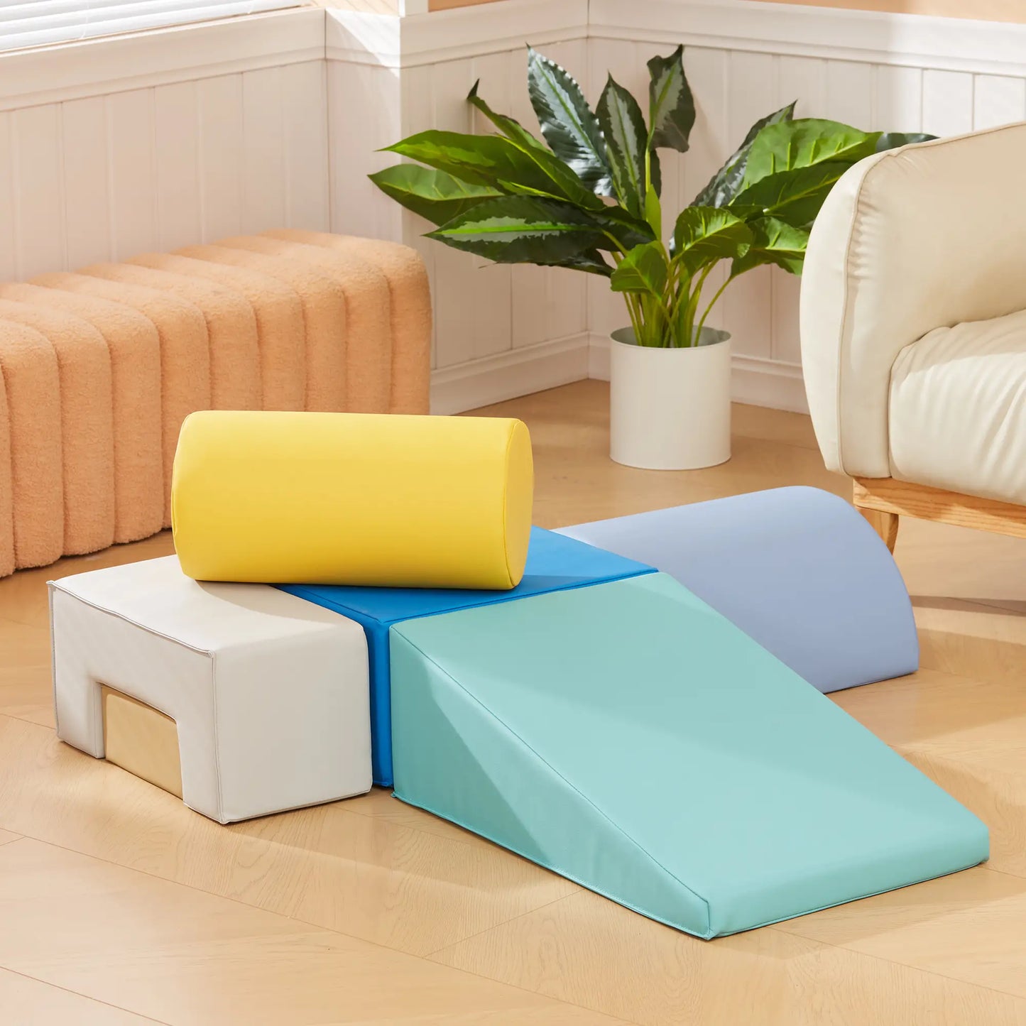 6 Piece Soft Play Equipment, 6-72 Months, Green, Yellow Baby Gym & Playmats at Gallery Canada