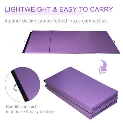 4'x8'x2" Folding Tumbling Mat, Exercise Mat for Yoga, MMA, Purple Gymnastics Mats at Gallery Canada