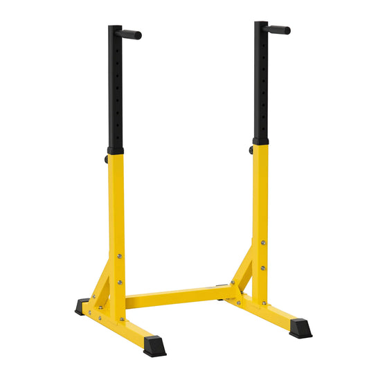 Dip Station, Parallel Bar, 10 Adjustable Height, Home Gym, Yellow Power Towers Black and Yellow at Gallery Canada