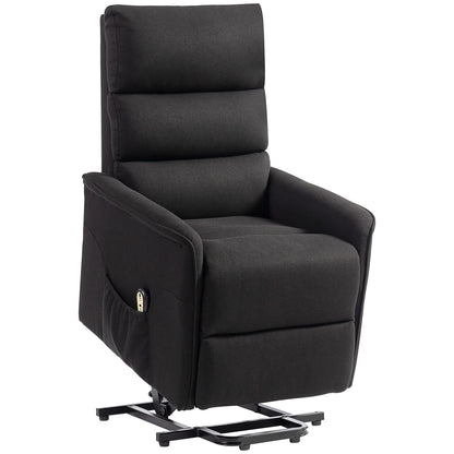 Power Lift Chair Recliner, Remote Control, Side Pockets, Black Sofas & Reclining Chairs at Gallery Canada