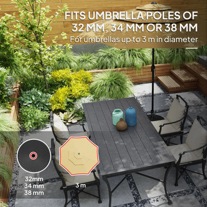 Round Plastic Patio Umbrella Base, 62lbs Sand or 51lbs Water, Black Umbrella Bases at Gallery Canada