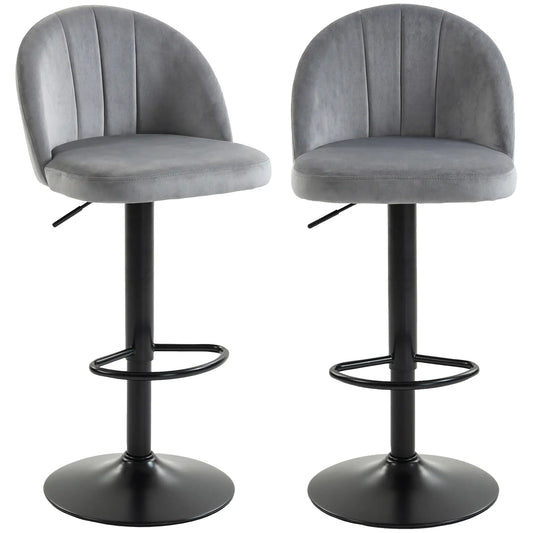 Swivel Counter Height Barstools Set of 2, Grey Bar Stools Grey, Black at Gallery Canada