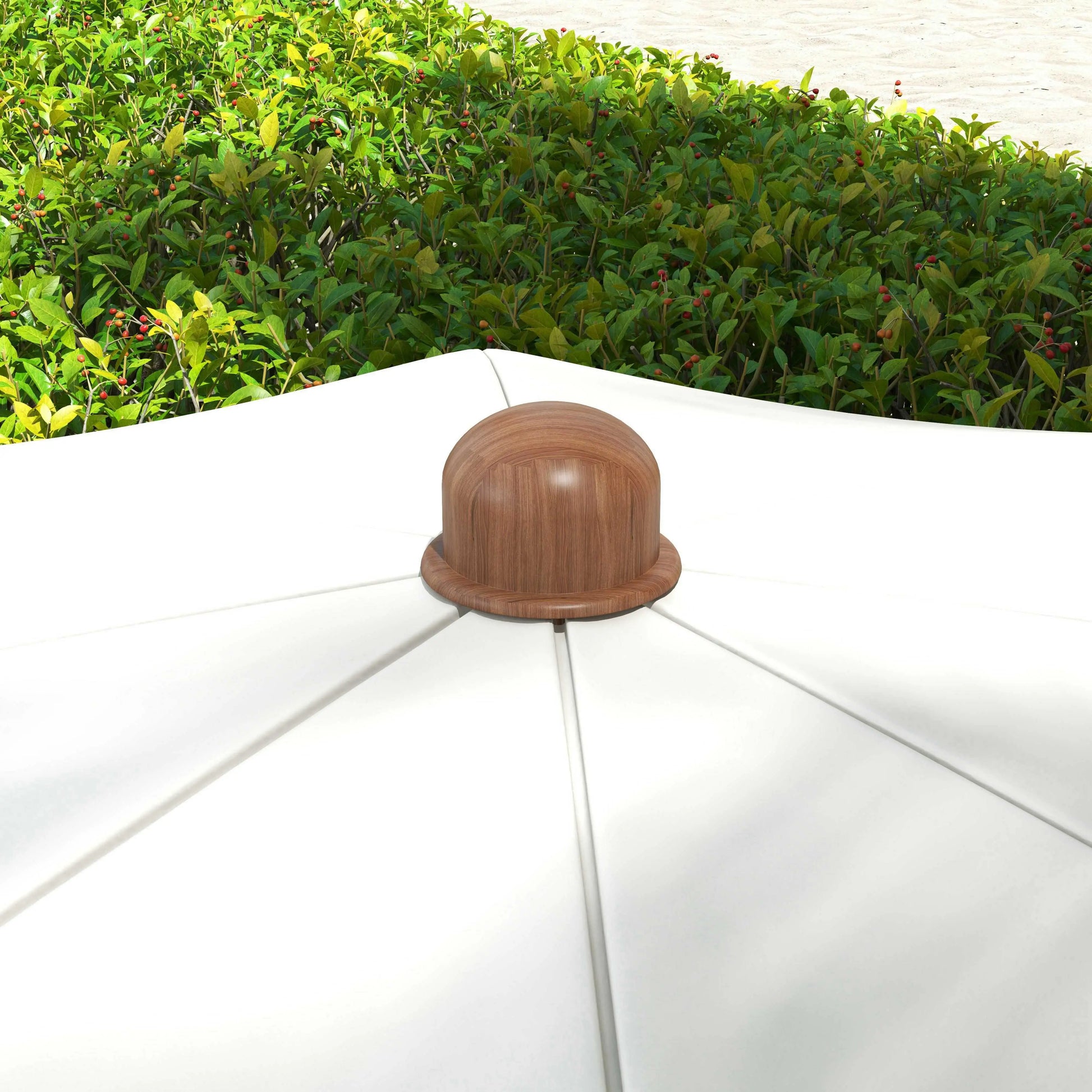 6.2' Travel Beach Umbrella, Vent, Ruffles, Carry Bag, Cream White Beach Umbrellas at Gallery Canada