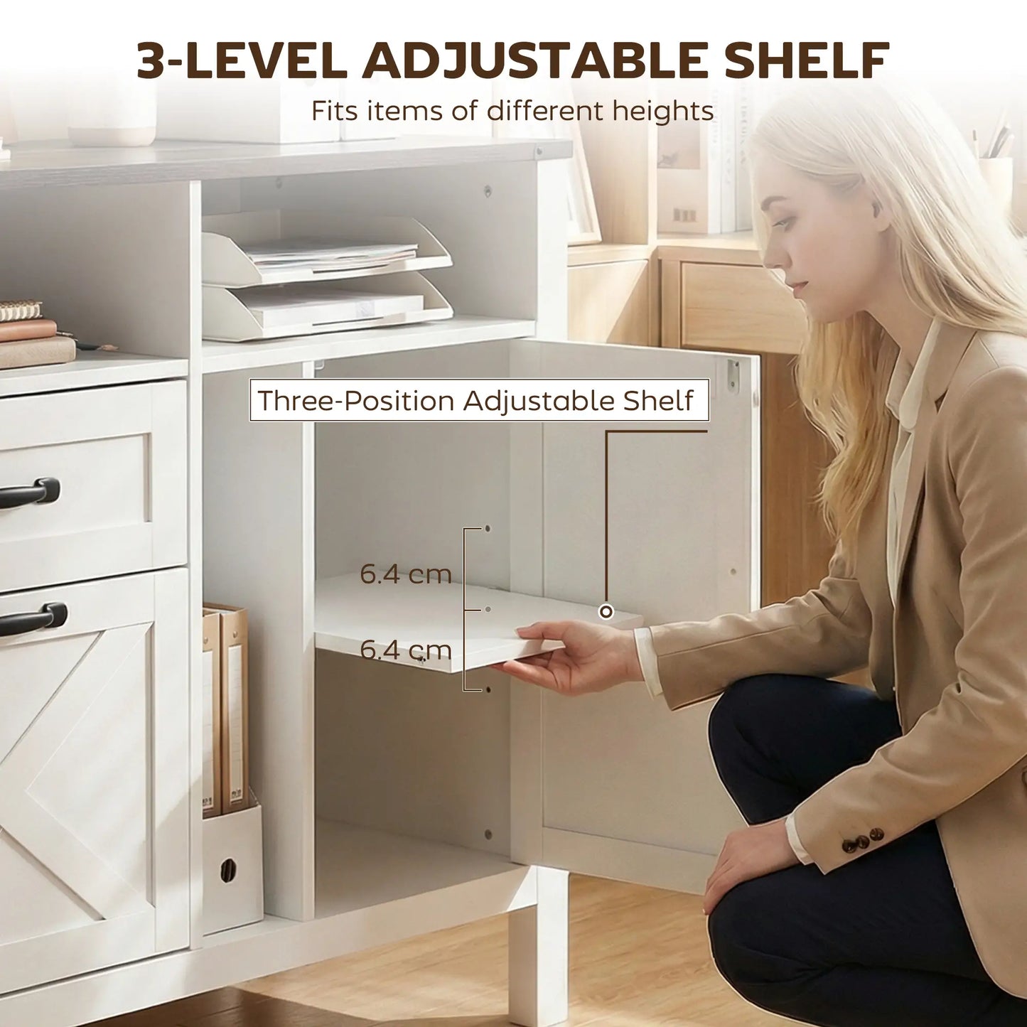 Lateral Filing Cabinet For Letter/A4 Hanging Files, White Office Cabinets & Cupboards at Gallery Canada