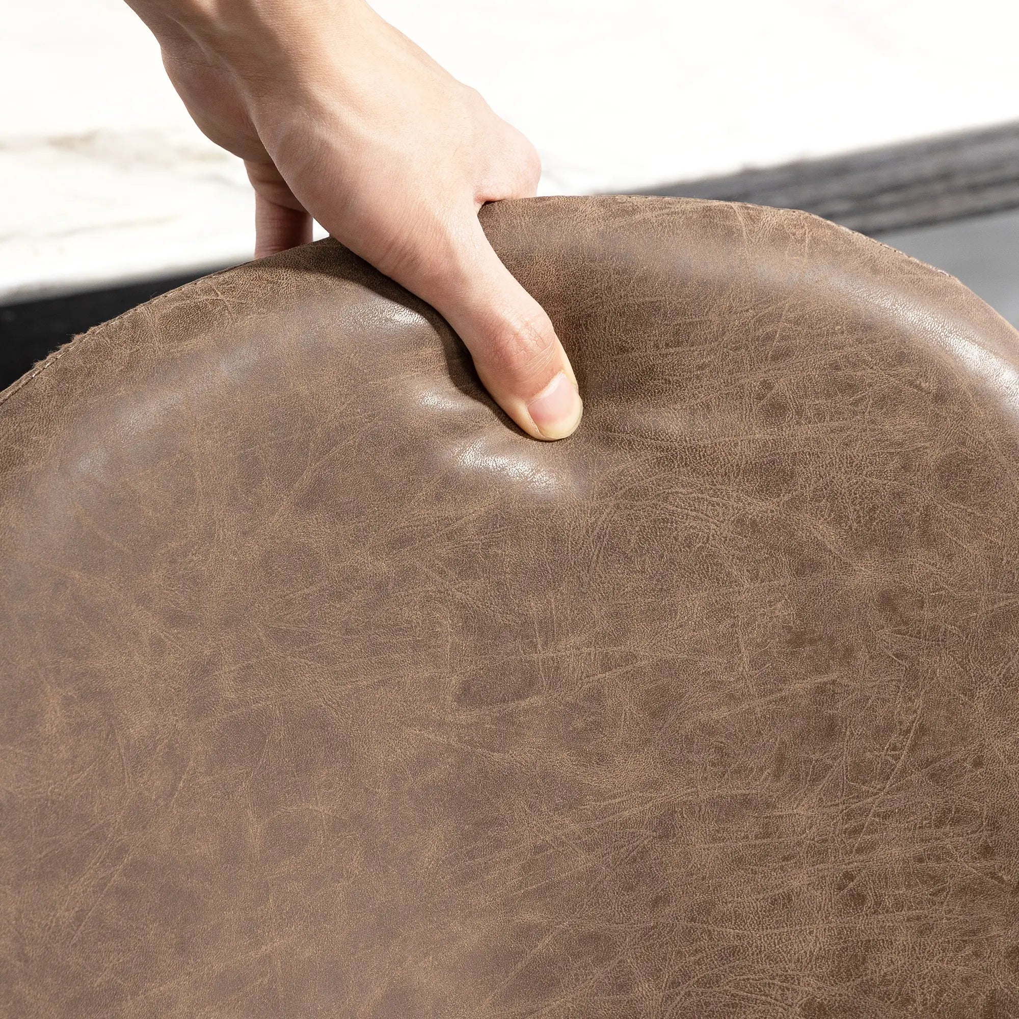 Retro Dining Table Chairs Set of 4, PU Leather Upholstered Bar Stools at Gallery Canada