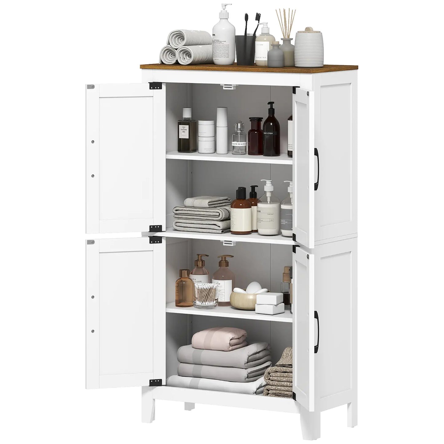 Bathroom Storage Cabinet, Barn Floor Cabinet, White