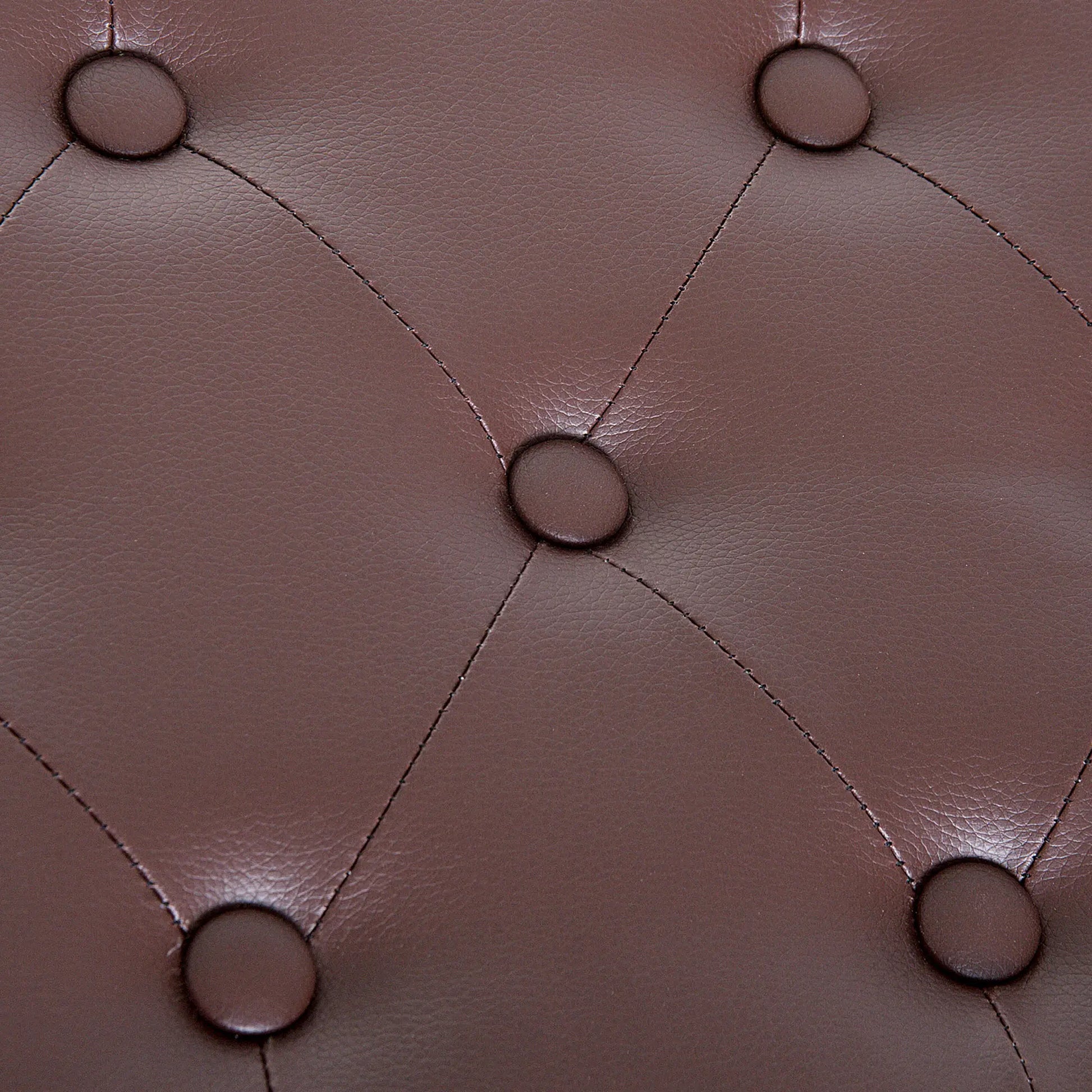 Faux Leather Padded Piano Bench, Double, Music Storage, Brown Piano Benches at Gallery Canada