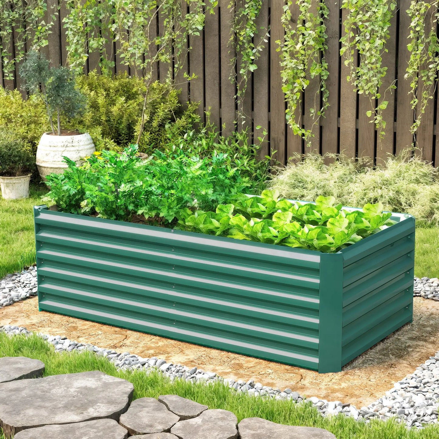 6' x 3' x 2' Raised Garden Bed, Galvanized Planter Box, Dark Green Galvanized Planter Boxes at Gallery Canada