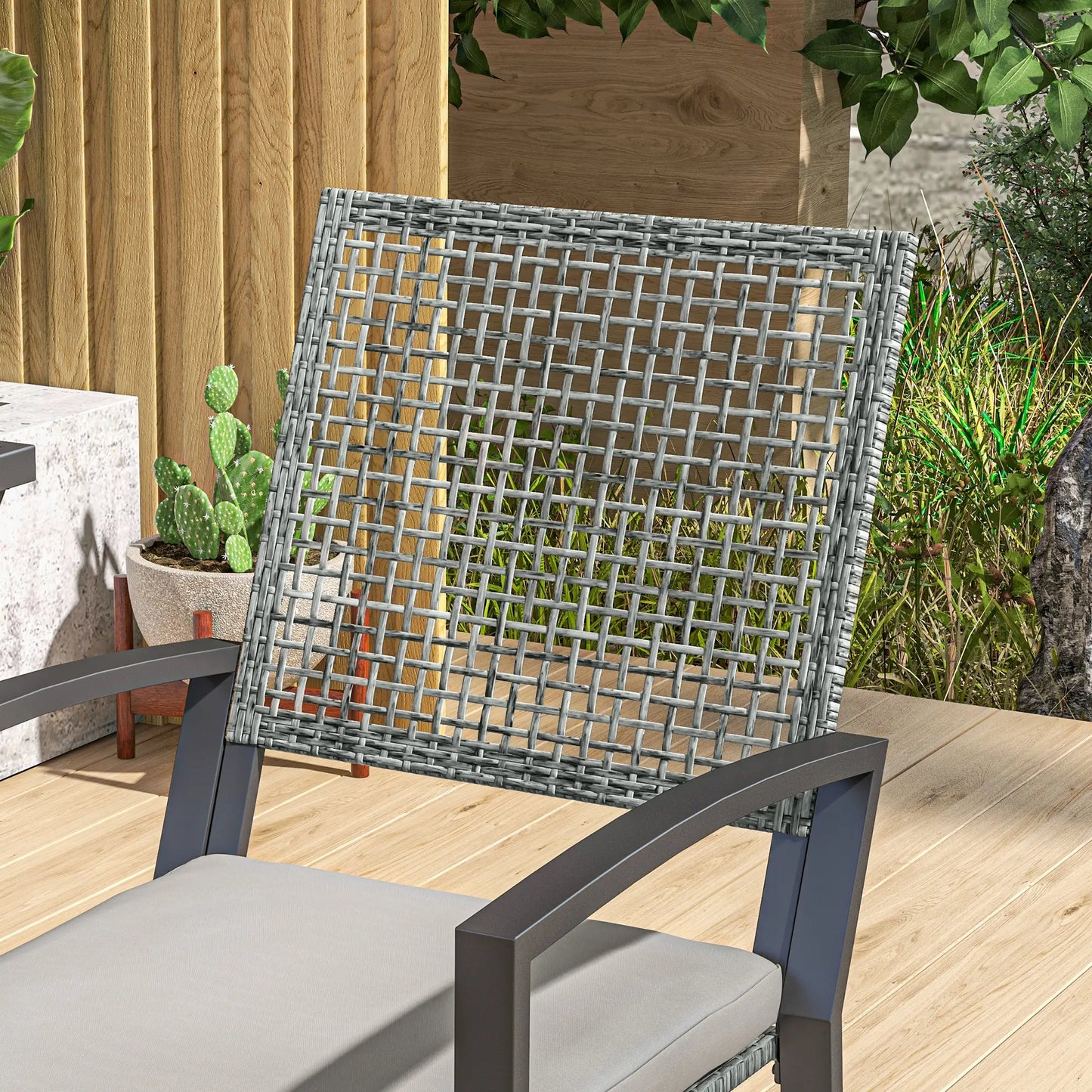 3pc Rattan Patio Bar Table, Chairs with Cushions, Bar Furniture Bistro Sets at Gallery Canada