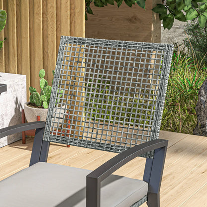 3pc Rattan Patio Bar Table, Chairs with Cushions, Bar Furniture Bistro Sets at Gallery Canada