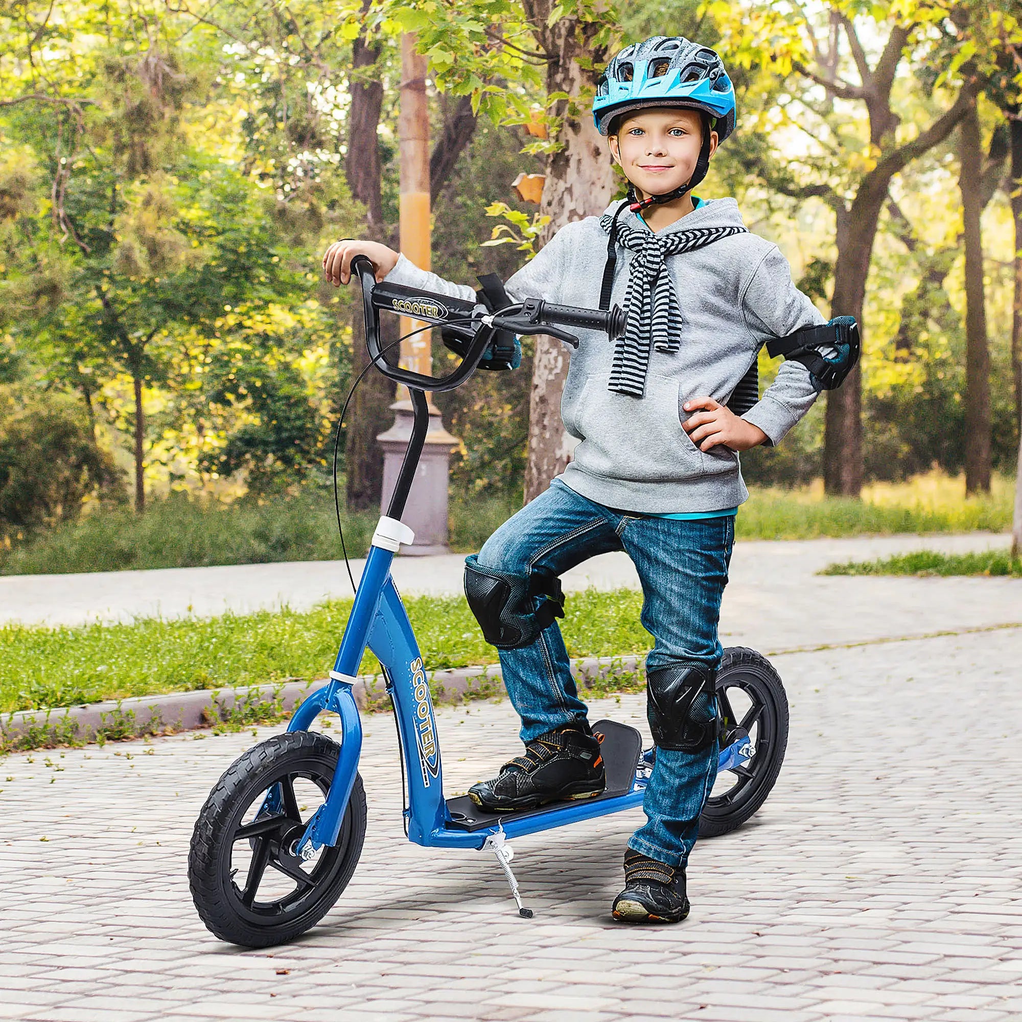 Kids Scooter Bike, 12'' Tire, for 5-12 Year Old, Blue Scooters at Gallery Canada