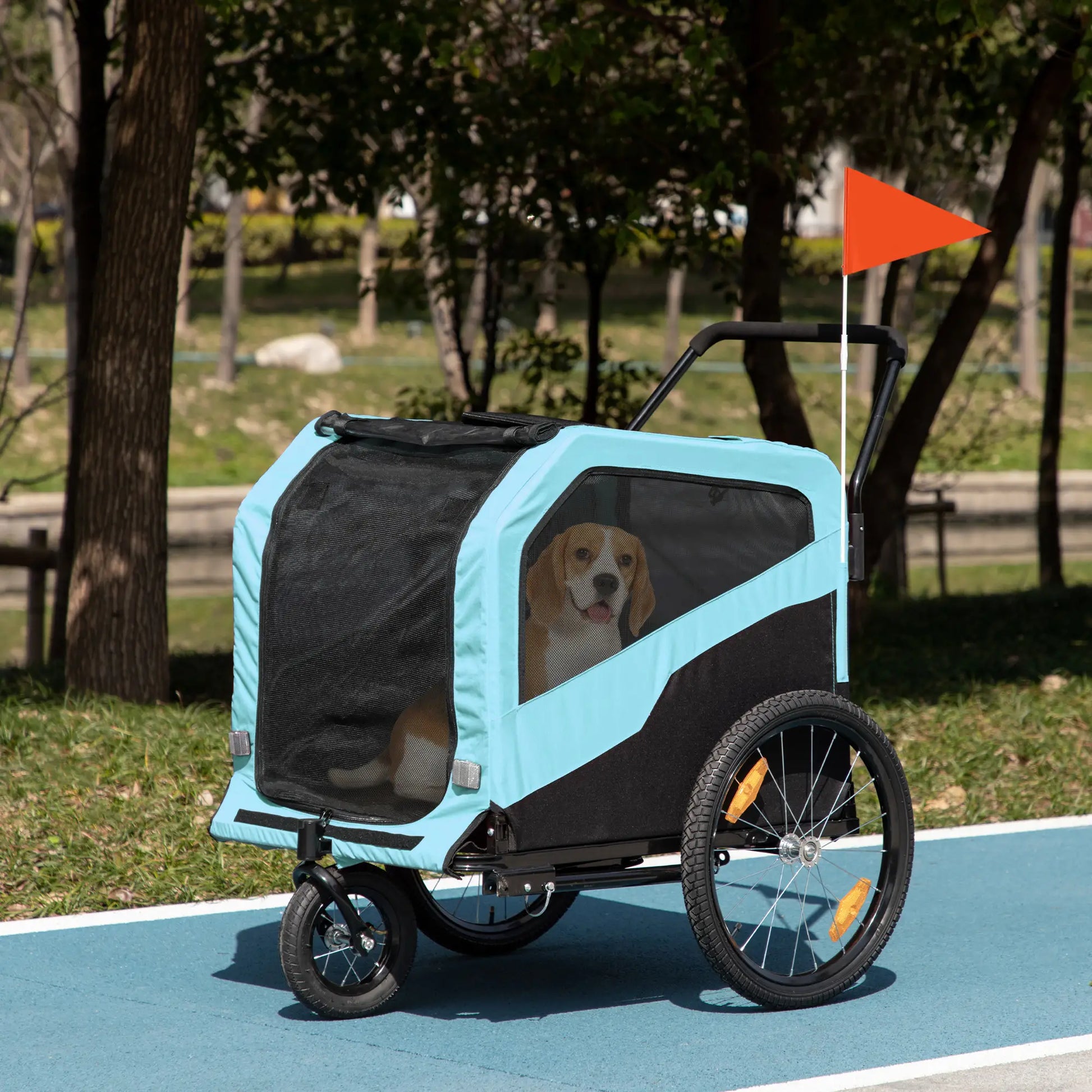 2-in-1 Dog Bike Trailer, Pet Stroller, Large, Quick-Release Wheels, Blue Dog Bike Trailers & Strollers at Gallery Canada