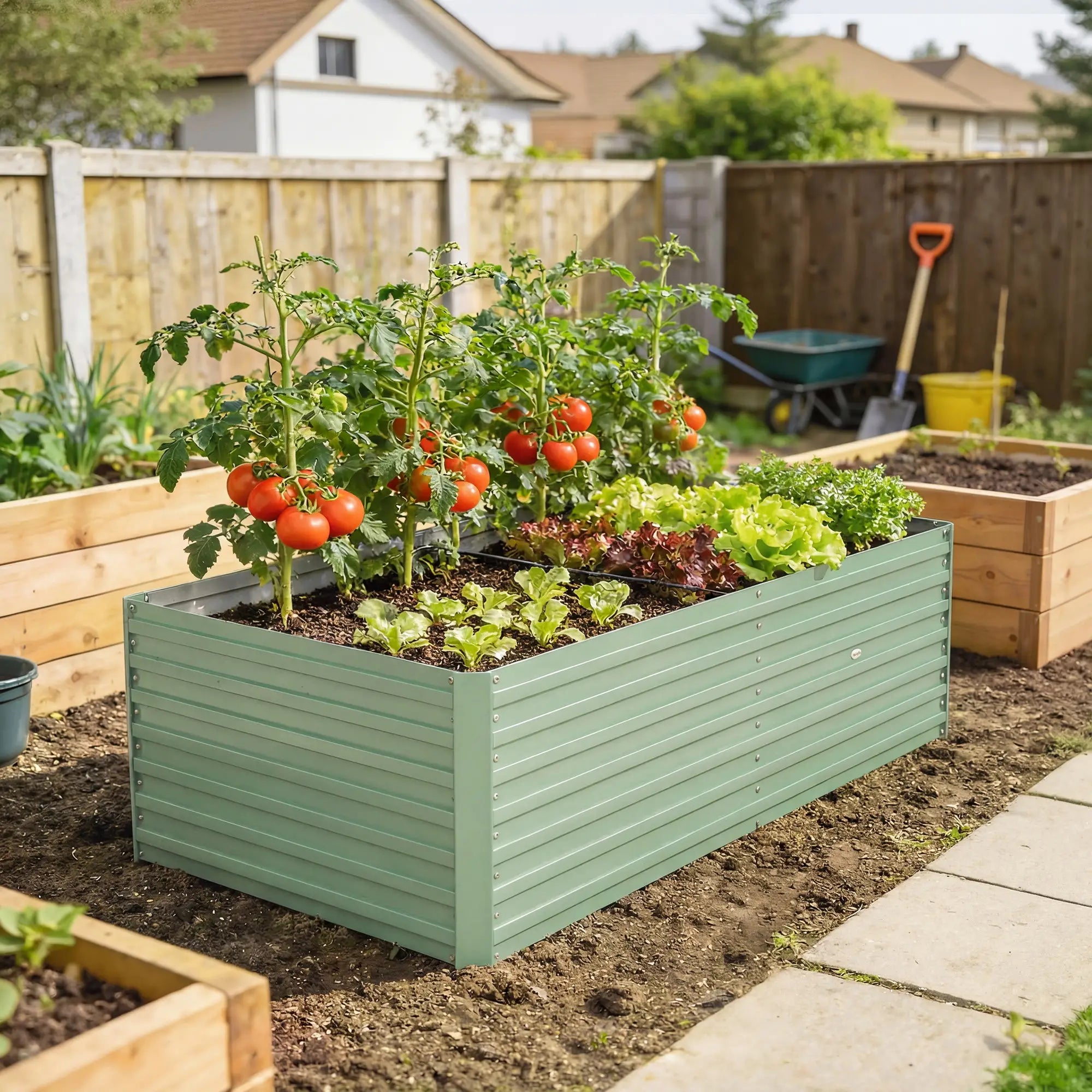 5' x 3' x 2' Raised Garden Bed, Galvanized Planter Box, Light Green Galvanized Planter Boxes at Gallery Canada