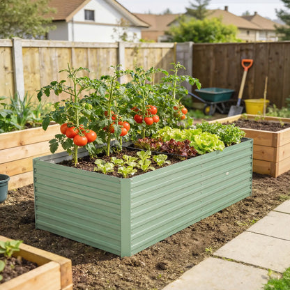 5' x 3' x 2' Raised Garden Bed, Galvanized Planter Box, Light Green Galvanized Planter Boxes at Gallery Canada