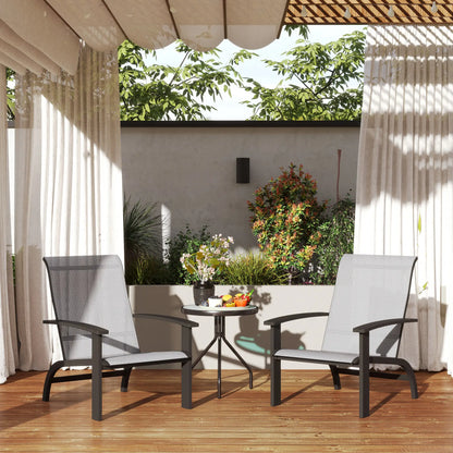 2 Outdoor Adirondack Chairs, Aluminum Frame, Mesh Seat, Dark Grey Patio Chairs at Gallery Canada