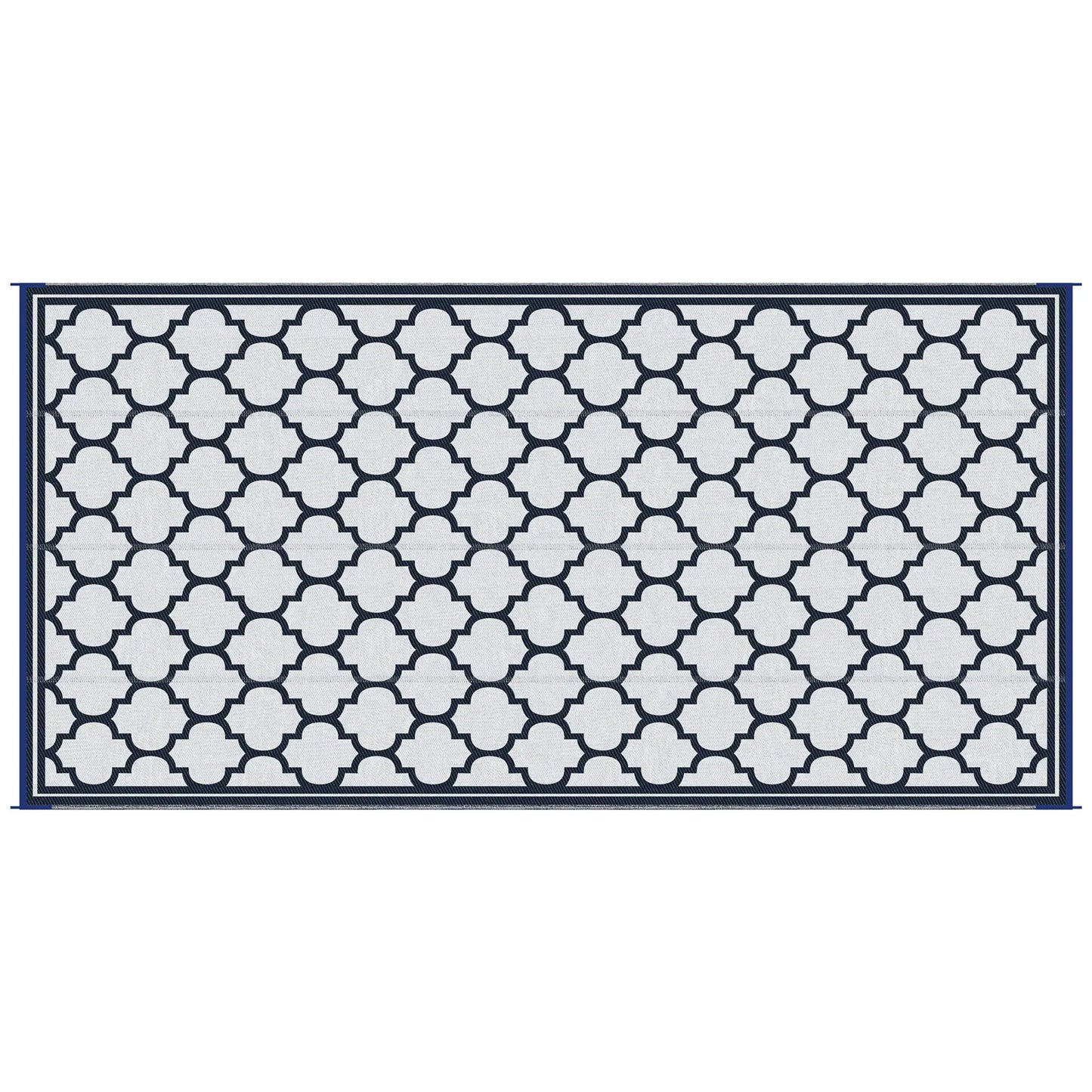 Reversible Outdoor RV Rug, 9' x 18', White, Patio Mat, Dark Blue Outdoor Reversible Rugs at Gallery Canada