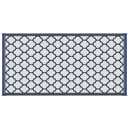 Reversible Outdoor RV Rug, 9' x 18', White, Patio Mat, Dark Blue Outdoor Reversible Rugs at Gallery Canada