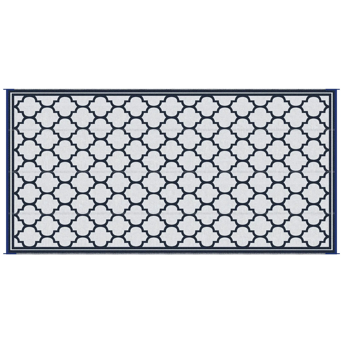 Reversible Outdoor RV Rug, 9' x 18', White, Patio Mat, Dark Blue Outdoor Reversible Rugs at Gallery Canada