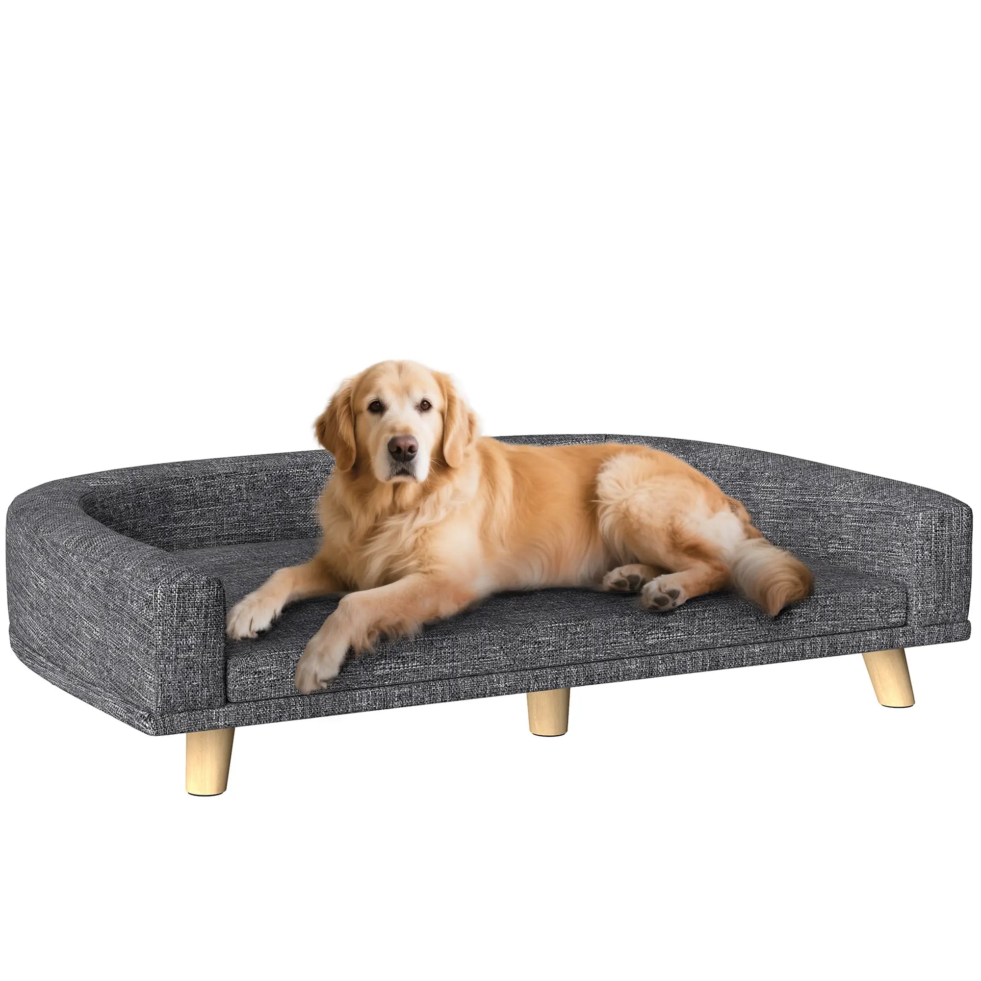 Large Dog Sofa with Washable Cover, Anti-Slip Pads, Dark Grey Dog Sofas at Gallery Canada