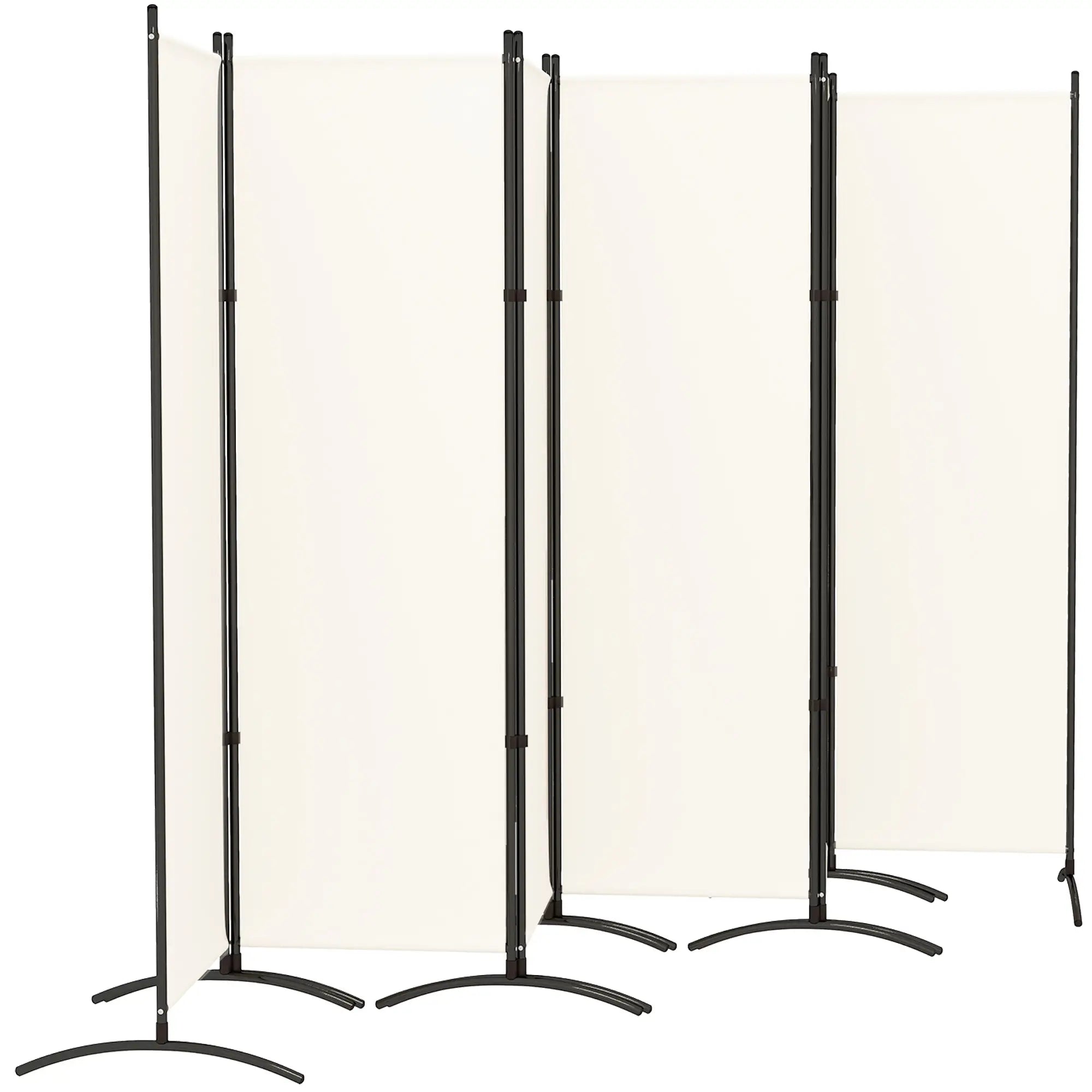 6 Panel Folding Room Divider, UV30+ Privacy Screen, Beige Side Awnings Beige at Gallery Canada
