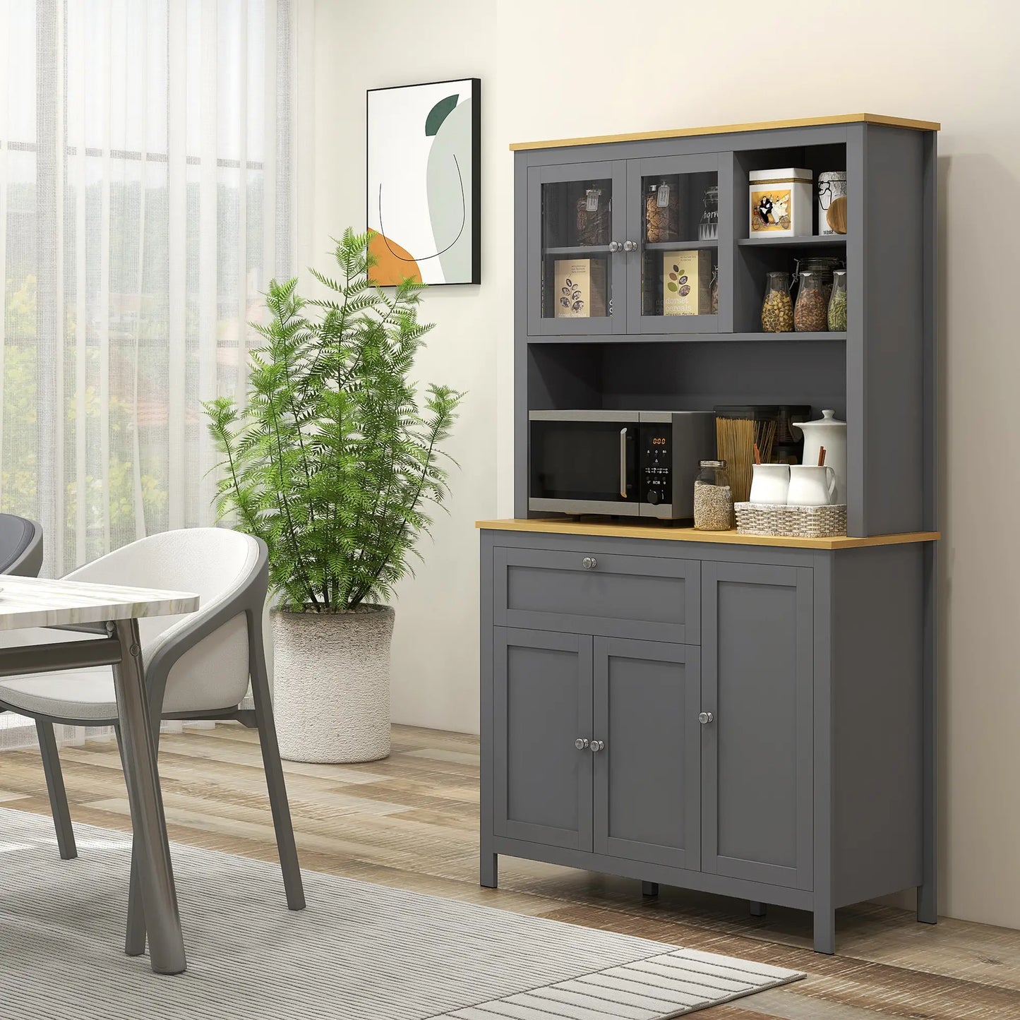 5-Door Kitchen Pantry Cabinet, Adjustable Shelves, 71 Inch Kitchen Pantry Cabinets at Gallery Canada